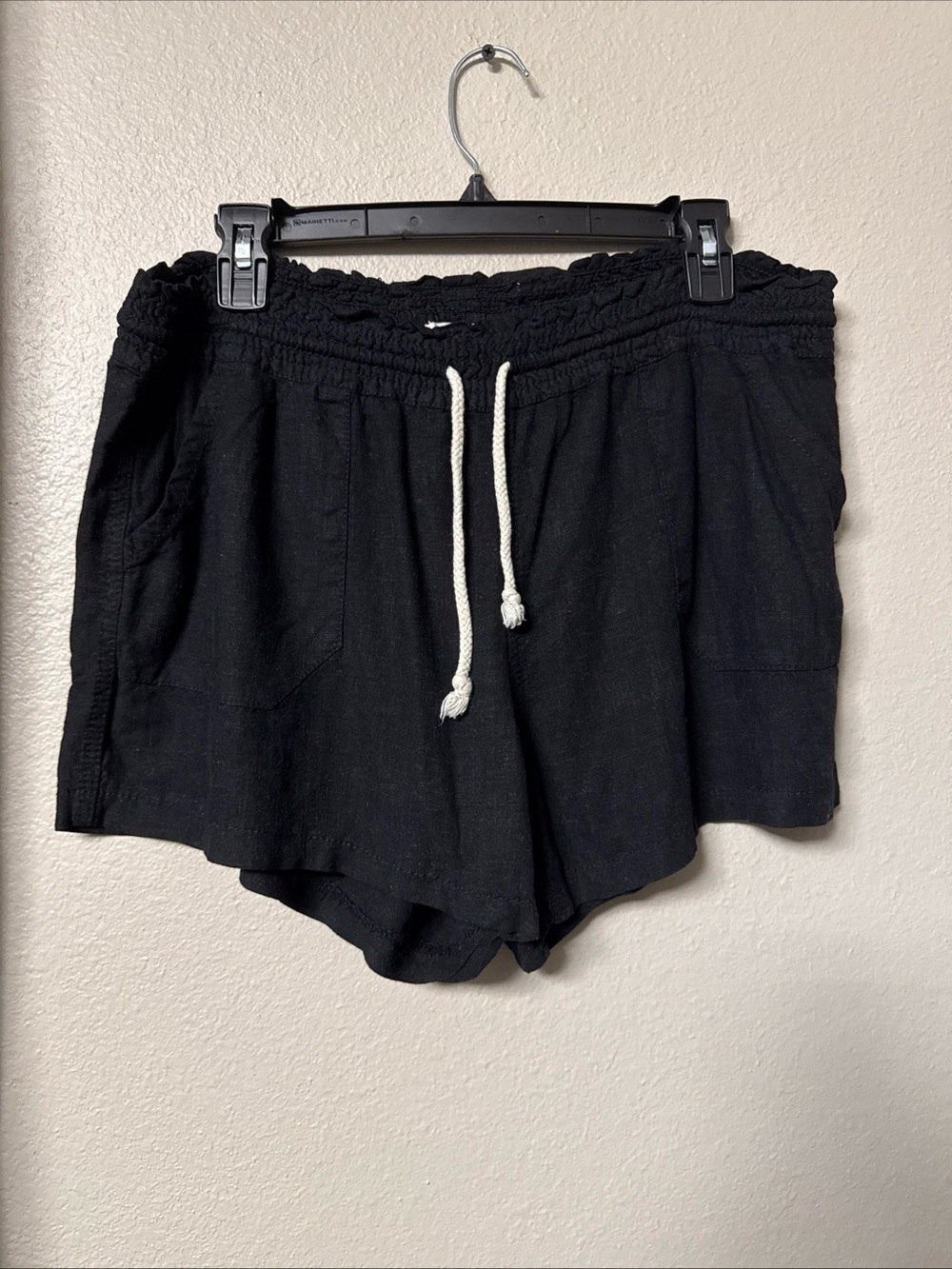 B4/1 Cali 1850 Black Linen Blend Shorts Size Extra Large